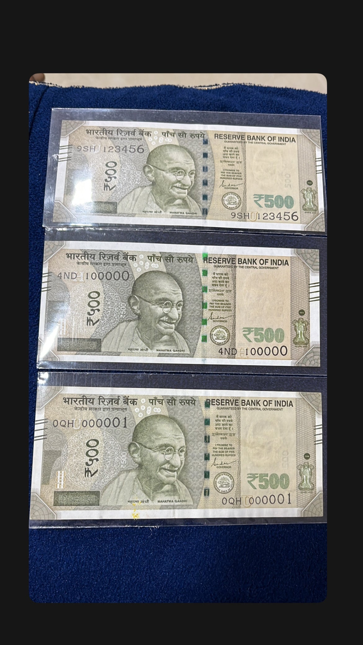 500 Rupees Super Fancy Currency Year 2022 : Governor : Shaktikanta Das                        Serial no: 123456                                    Serial no: 000001                         Serial no: 100000