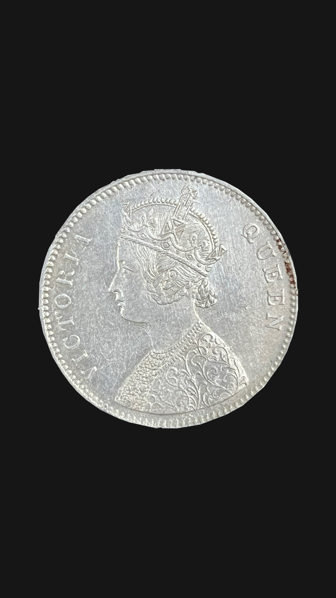 1862 6 Dots One Rupee Queen Victoria Bombay Mint GK 322 | Broken R & A – legend variety