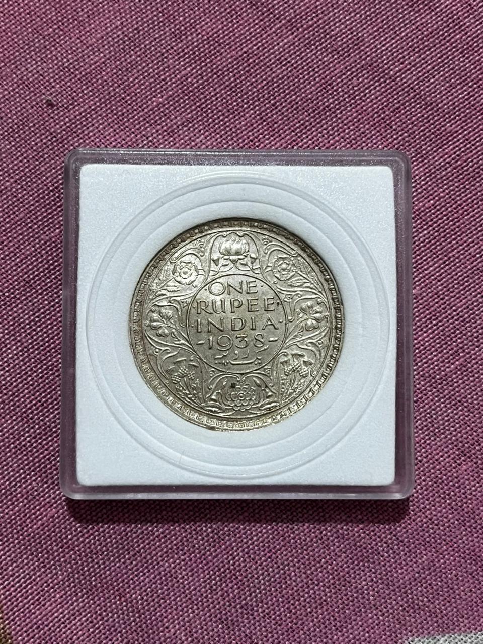 One Rupee 1938 Georg VI - Bombay Mint Without Dot