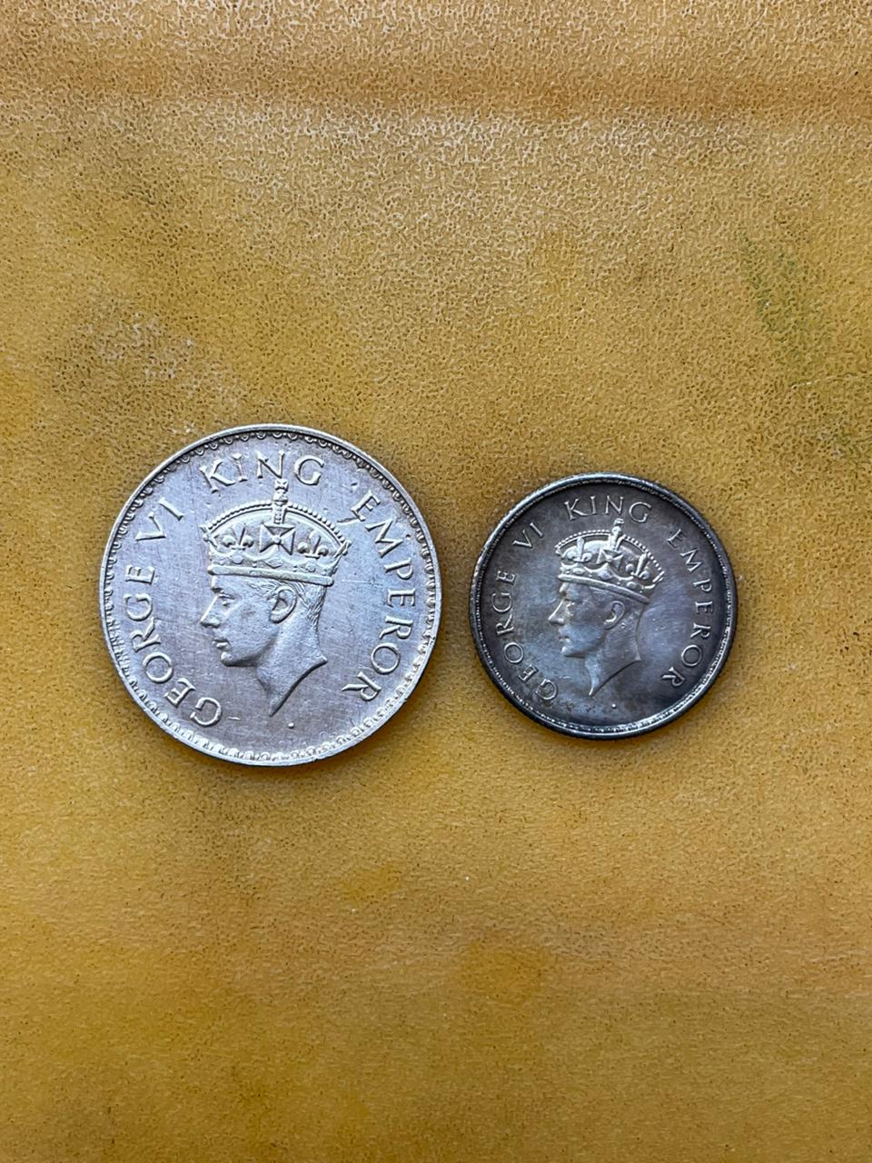 One Rupee & Half Rupee 1938  - Bombay Mint